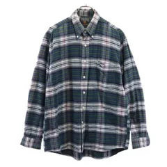 チャップス ラルフローレン チェック 長袖 ボタンダウンシャツ L ネイビー系 CHAPS RALPH LAUREN メンズ 古着 【231108】