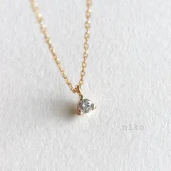 ◆ 322 トライアングル ジルコニア ネックレス 40cm K16GP ゴールド ◆　再販 定番 人気 大人 上品 華奢 きれいめ シンプル 小ぶり アクセサリー