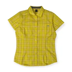 mont-bell モンベル チェック 半袖シャツ L/イエロー レディース #1104948