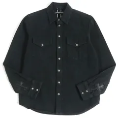 良品□CHROME HEARTS/クロムハーツ DENIM WESTERN CHプラス セメタリークロス レザーパッチ デニムウエスタンシャツ 黒 M USA製 正規品　t09-st30209-957のサムネイル