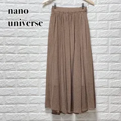 【極美】nano universe　幾何プリントギャザースカート　サイズ36