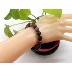 天然石 スギライト10.0～10.7mm玉 ブレスレット 内周：約18.3cm 　　　240101677