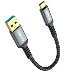 【迅速発送】SUNGUY USB Type C ケーブル 0.15M USB3.1 Gen2 10Gbpsデータ転送 タイプ c 高速充電 USB-A to USB-C 短い 金メッキコネクタ Android Auto対応 ナイロン編み 高耐久性 iPhone