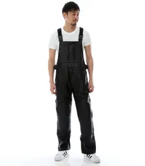 Mo-Laws 牛革 オーバーオール メンズ ブラック S/M/L/LL/3L/ MLJS001