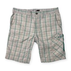 OAKLEY オークリー チェック柄 ハーフパンツ ショートパンツ ストレッチ サイズ 36 /メンズ/ゴルフ/エメラルドグリーン