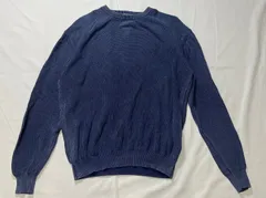 【207467】THE SHOP TK ザ ショップ ティーケー  ニットトップス　長袖　丸襟　M　メンズ メンズ  ・ ネイビー系