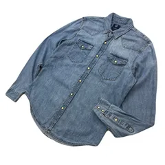 GAP デニムシャツ メンズ S 【 ド定番 一枚持っていると便利 】 長袖 ダンガリーシャツ スリムフィット ギャップ ●CK241