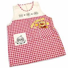 【新品】アンパンマン 大人用 エプロン 約77×55cm 赤色 かぶりタイプ フリーサイズ 保育士