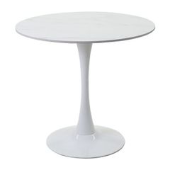 韓国風 丸テーブル ホワイト カフェテーブル 80cm 大理石風 - メルカリ