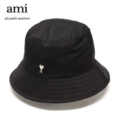 25SSモデル アミ アレクサンドル マテュッシ AMI Alexandre Mattiussi ユニセックス ナイロン+コットン テクニカルツイル バケットハット【001 BLACK】 UHA241.PA0007 001