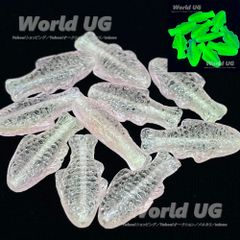 【再入荷】 ウランガラス フィッシュビーズ ピンク/イエロー 24mm×11mm 3粒