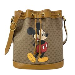 GUCCI(グッチ) ショルダーバッグ マイクロGG/スモールバケットバッグ 602691 ベージュ×ダークブラウン×マルチ レザー