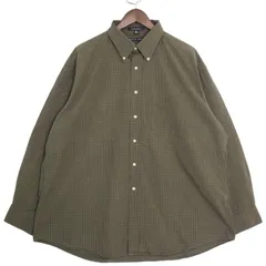 00's トミーヒルフィガー 長袖ボタンダウンシャツ メンズUS-XL チェック柄 オリーブグリーン hsc-0092n