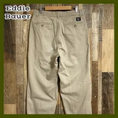 エディーバウアー 刺繍 ロゴ ベージュ チノパンツ 2タック メンズ 古着 パンツ