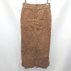 ◇ GLOBAL WORK グローバルワーク コーデュロイ 無地 ロング タイト スカート サイズL ブラウン レディース E  【1303290003881】