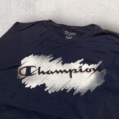US古着 Champion チャンピオン ロゴマーク Tシャツ M ネイビー