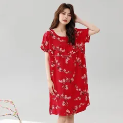 パジャマ 部屋着 ピーターパンワンピース エスニック アジアン ビスコース ステッチ シンプル カジュアル かわいい 大人 シンプル きれいめ ロング 膝下丈