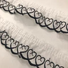 フリルレース　棉レース　ハート　5153　白