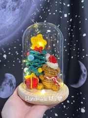 クリスマス　ギフト　ライト付き　くまちゃん　編み物　ハンドメイド