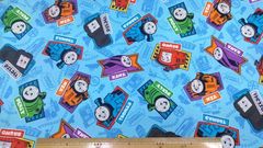 きかんしゃトーマス、生地幅110cm×長さ100cm、サックス