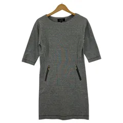 COUP DE CHANCE クード・シャンス ラウンドネック 五分袖 ミニワンピース size34/グレー