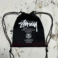 【24時間以内に発送】大人気 Stussy ステューシー ナップサック リュックサック キャンバスバッグ ブラック ホワイト 通勤通学