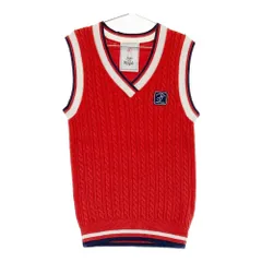 サイズ：M JUN&ROPE ジュン アンド ロペ  Vネック ニットベスト  レッド系 [240101517984] ゴルフウェア レディース ストスト