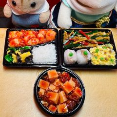 501中華弁当3点セット⭐️ミニチュアフード　ドールハウス　リカちゃん　バービー　シルバニア　樹脂粘土　ねんどろいど　ブライス　フィギュア　ミニチュア　フェイクフード