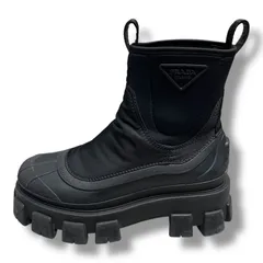 【美品】PRADA プラダ モノリス ギャバジン サイドゴア 7.5 ブラック 2025年最新】prada モノリス re-nylon ギャバジンの人気アイテム