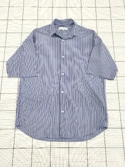 ◇ ⊂ アデイインザライフ ユナイテッドアローズ ストライプ 半袖 シャツ サイズS ブルー ホワイト系 メンズ E  【1507160011116】