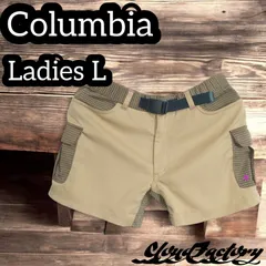 コロンビア ショートパンツ レディースL ベージュ/ブラウンチェック Columbia アウトドア