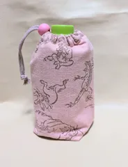 鳥獣戯画 保冷ペットボトルカバー  ピンク色  ハンドメイド 小さいサイズ