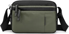 Azul Mar ショルダーバッグ メンズ 撥水 軽量 斜めがけ 多収納 ボディバッグ 防水 小さめ ミニバッグ 横型 サコッシュ 多機能 サブバッグ 旅行 通勤 アウトドア(グリーン)