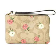 新品 コーチ COACH ポーチ フローラルプリント ライトカーキ/カーキマルチ