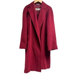 マックスマーラ MAX MARA ロングコート アンゴラ混 ウール 無地 赤 レッド 40 L相当