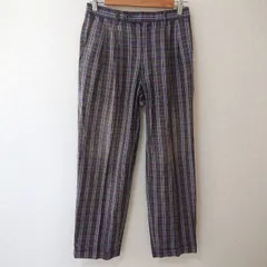(^w^)b Black&White ブラックアンドホワイト ゴルフ パンツ スラックス GOLF ズボン ボトムス チェック オシャレ タウンユース シンプル カジュアル パープル 紫 グレー マルチカラー メンズ サイズ ウエスト76cm