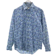 KATHARINE HAMNETT キャサリンハムネット 花柄 長袖 シャツ M ブルー系 レディース 古着のサムネイル