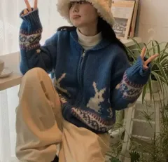 ably(エイブリー) ラビットニットジップアップ 出品