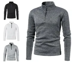 ハーフジップ トレーナー メンズ ハイネック スウェット ジップアップ  セーター 長袖 ジッパー インナー ゴルフウェア スタンドカラー 立ち襟  トップス  冬 暖かい カジュアル ルームウエア #chi4410