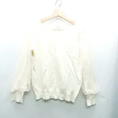 ◇ ⊇ NATURAL BEAUTY BASIC シフォン ニット 長袖 トップス サイズM ホワイト レディース E  【1412090025143】