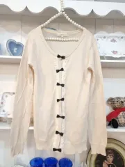 ブラックリボン レース カーディガン