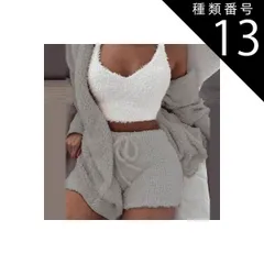 種類13：画像4/M セットアップ ルームウェア パジャマ 部屋着 寝巻き ナイトウェア 袖あり ノースリーブ もこもこ モコモコ ふわふわ 3点セット お得 かわいい 大人可愛い カジュアル おしゃれ 大人女子 こなれ感 ラフ ラブリー キュート ガーリー 