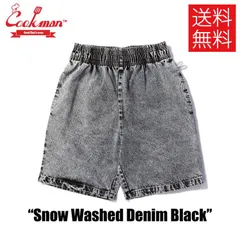 【送料無料】COOKMAN クックマン Short Chef Pants ショート シェフパンツ Snow Washed Denim Black スノウウォッシュデニム ブラック 黒 イージーパンツ メンズ レディース 男女兼用 カジュアル