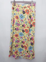 ◇ ⊂ RODEO CROWNS ロデオクラウンズ 花柄 ロング フレア スカート サイズF イエロー オレンジ マルチ レディース P  【1410230024858】
