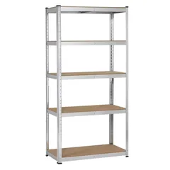 【人気商品】キッチン 耐荷重875kg 90×40×180cm 物置 組立簡単 ネジなし 防サビ加工 収納ラック 倉庫 ステンレスラック 高さ調節可 収納棚 ガレージ 5段 メタルラック オープンシェルフ 幅90 Silver スチールラック本体 キッチンラッ