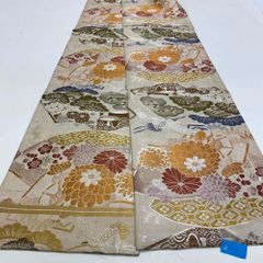 丸帯 アンティーク ヴィンテージ 全通 金帯 368cm 花嫁衣装 貸衣装 中古 リサイクル 結婚式 婚礼 着付け 舞台 きもの 着物 4142