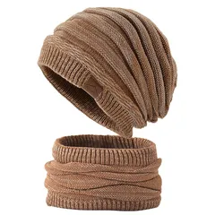 [Andeor] ネックウォーマー ニット帽 メンズ 冬 防寒 【360度保温強化・ふわふわ裏起毛】 ニット 帽子 ビーニー 目出し帽 防寒具 大きいサイズ 伸縮素材 柔らかい 暖かい おしゃれ 防風 無地 通勤・通学・自転車・スキー・スポーツ・アウトドア