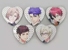 【中古】バッジ・ピンズ [単品] 秋組 ハート型缶バッジ5個セット 「A3! バッドボーイポートレイト アニメイト限定セット」 同梱特典