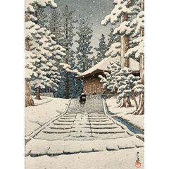 雪の中尊寺金色堂 油彩画・油絵 雪の中尊寺金色堂[26105007245]の写真・イラスト素材｜アマナ