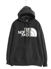 【お得なクーポン配布中!】 ノースフェイス プリント スウェット フード パーカー レディース L / 古着 トレーナー プルオーバー 裏起毛 アウトドア ブラック シンプル